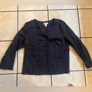 LOFT Navy Button-Up Jacket
